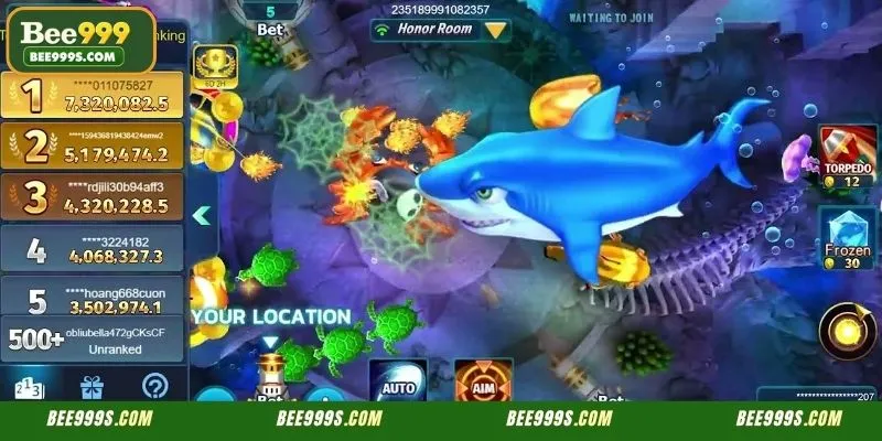High definition gameplay interface of the famous Happy Fishing arcade hunter