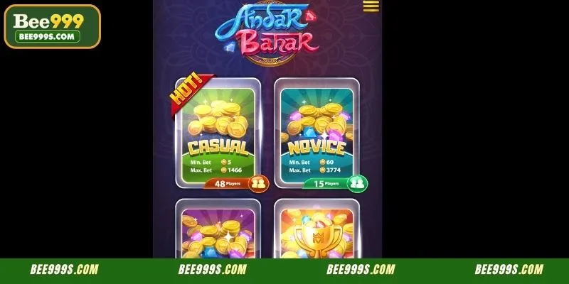 Professional interface for mastering the traditional rules of Andar Bahar