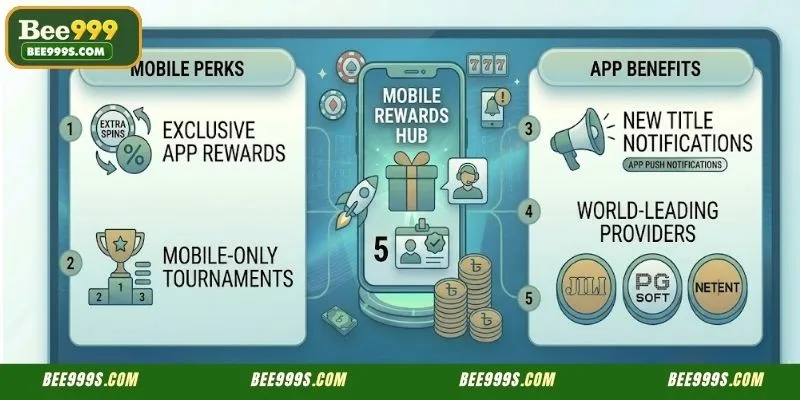 Special mobile bonuses and daily rewards for active app members