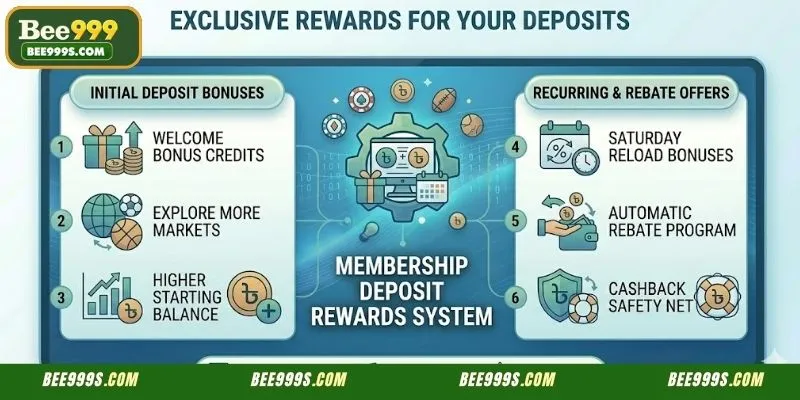 Welcome bonus and rewards available after a successful deposit transaction